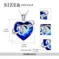 wholesale 925 Sterling Silver Heart-Shaped Blue Crystal Caduceus Stethoscope Pendant Necklace for Doctors' Graduation Gifts-0-2