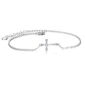 Sterling Silver Cross Chain Bracelets-0