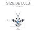 wholesale 925 Sterling Silver Angel Cat Heart Blue Crystal Cremation Pendant Necklace for Ashes Keepsake Jewelry-0-1