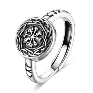 Sterling Silver Viking Compass Unique Rings-0