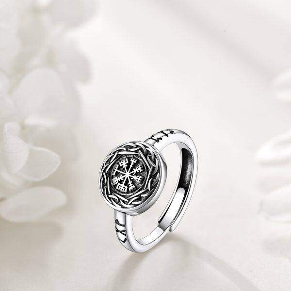 Sterling Silver Viking Compass Unique Rings-5