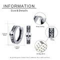 wholesale 925 Sterling Silver Gothic Skull Hoop Earrings Punk Skull Design No Gemstone Halloween Gifts for Men Women-0-1