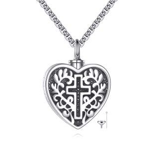 Sterling Silver Cross Urn Pendant-0