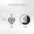 wholesale 925 Sterling Silver Heart-Shaped Cross Pet Cremation Keepsake Pendant Necklace with Funnel and Chain - 3D Laser Engraved Design (Silver)-0-1