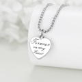 wholesale 925 Sterling Silver Heart-Shaped Cross Pet Cremation Keepsake Pendant Necklace with Funnel and Chain - 3D Laser Engraved Design (Silver)-0-5