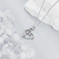 wholesale 925 Sterling Silver Heart & Treble Clef Musical Note Pendant Necklace s for Women Girls-0-4
