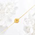wholesale 14K Gold Yellow Daisy Flower Ankle Anklet with Crystal Accents - Adjustable Length Chain Jewelry for Women's Gifts (Christmas)-0-4