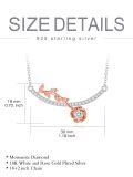 wholesale 925 Sterling Silver/Rose Gold Plated Moissanite Cubic Zirconia Rose Flower Pendant Necklace for Women Mom Wife Girlfriend Anniversary Birthday Gift-0-1