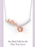 wholesale 925 Sterling Silver/Rose Gold Plated Moissanite Cubic Zirconia Rose Flower Pendant Necklace for Women Mom Wife Girlfriend Anniversary Birthday Gift-0-4