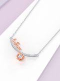 wholesale 925 Sterling Silver/Rose Gold Plated Moissanite Cubic Zirconia Rose Flower Pendant Necklace for Women Mom Wife Girlfriend Anniversary Birthday Gift-0-5
