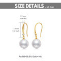 wholesale 14K Gold Diamond & Pearl Drop Earrings for Women s-0-1