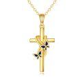 wholesale 14K Gold Butterfly Cross Pendant Necklace 14K Gold Chain s for Mom Sisters-0-0