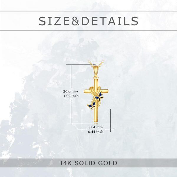 14K Real Gold Cross Pendant Necklaces-1