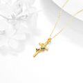 wholesale 14K Gold Butterfly Cross Pendant Necklace 14K Gold Chain s for Mom Sisters-0-3