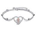 wholesale 925 Sterling Silver Heart-Shaped Claddagh Charm Bracelet - Best Friends  for Sisters-0-0
