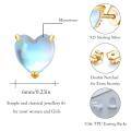 wholesale 925 Sterling Silver Blue Opalite Heart Stud Earrings 6mm Hypoallergenic Jewelry for Women and Girls-0-9