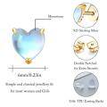 wholesale 925 Sterling Silver Blue Opalite Heart Stud Earrings 6mm Hypoallergenic Jewelry for Women and Girls-0-10