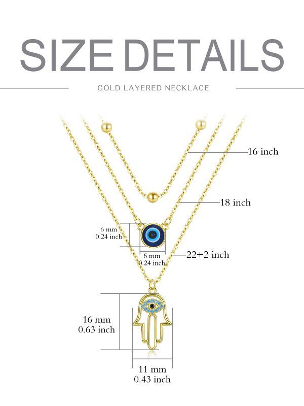 Sterling Silver Evil Eye Layered Necklace-3