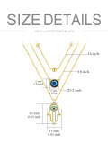 wholesale 925 Sterling Silver Gold-Plated Evil Eye & Hamsa Hand Pendant Necklace with CZs - Birthday Gifts for Her-0-3