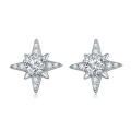wholesale White Gold Plated 925 Sterling Silver Moissanite Star Stud Earrings-0-0