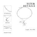 wholesale 925 Sterling Silver Crescent Moon Charm Ankle Bracelet Minimalist Foot Jewelry for Women Girls 3 Layers Adjustable Size-0-1
