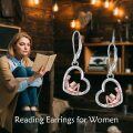 wholesale 925 Sterling Silver Heart-Shaped Rose Gold Plated Reading Girl Necklace for Librarians Teachers Students-0-2