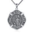 wholesale 925 Sterling Silver St. Florian Firefighter Protection Necklace for Men's Gifts-0-0