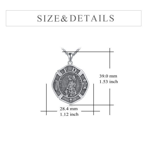 Sterling Silver Religious Protector Pendant Necklaces With Stainless Steel Chain-1