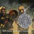 wholesale 925 Sterling Silver St. Florian Firefighter Protection Necklace for Men's Gifts-0-2