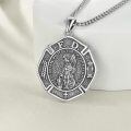 wholesale 925 Sterling Silver St. Florian Firefighter Protection Necklace for Men's Gifts-0-4