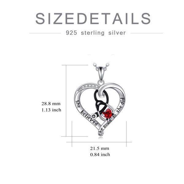 Sterling Silver Stethoscope Heart Pendant Necklaces-1