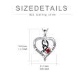 wholesale 925 Sterling Silver Heart-Shaped Red Garnet Stethoscope Pendant Necklace Gift for Nurses-0-1