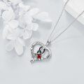 wholesale 925 Sterling Silver Heart-Shaped Red Garnet Stethoscope Pendant Necklace Gift for Nurses-0-6