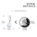 wholesale Sterling Silver Pearl Leverback Dangle Earrings for Women Gifts - Rhodium Plated-0-1