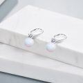 wholesale Sterling Silver Pearl Leverback Dangle Earrings for Women Gifts - Rhodium Plated-0-5