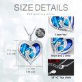 wholesale 925 Sterling Silver Heart-Shaped Blue Crystal Mother's Day Gift Necklace-0-1
