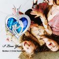 wholesale 925 Sterling Silver Heart-Shaped Blue Crystal Mother's Day Gift Necklace-0-2