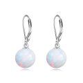wholesale Sterling Silver Pearl Leverback Dangle Earrings for Women Gifts - Rhodium Plated-0-45