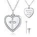 wholesale 925 Sterling Silver Heart Pendant Necklace with Cross and Infinity Symbol - Forever in My Heart Cremation Jewelry for Ashes Keepsake-0-2