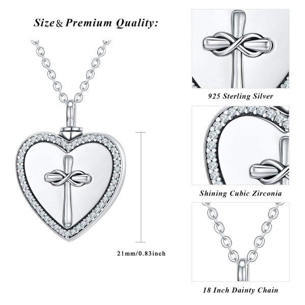 Sterling Silver Cross Infinity in Heart Urn Necklace-9