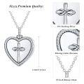 wholesale 925 Sterling Silver Heart Pendant Necklace with Cross and Infinity Symbol - Forever in My Heart Cremation Jewelry for Ashes Keepsake-0-9