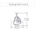 wholesale 925 Sterling Silver Opal Heart & CZ Dog/Cat Paw Print Necklace Pendant s for Women Girls-0-1