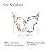 wholesale 925 Sterling Silver & 14k Rose Gold Plated Butterfly Wing Double Heart Pendant Chain Necklace for Women-0-5