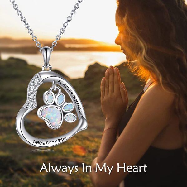 Sterling Silver Dog Paw Urn Necklaces-5