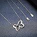 wholesale 925 Sterling Silver & 14k Rose Gold Plated Butterfly Wing Double Heart Pendant Chain Necklace for Women-0-11