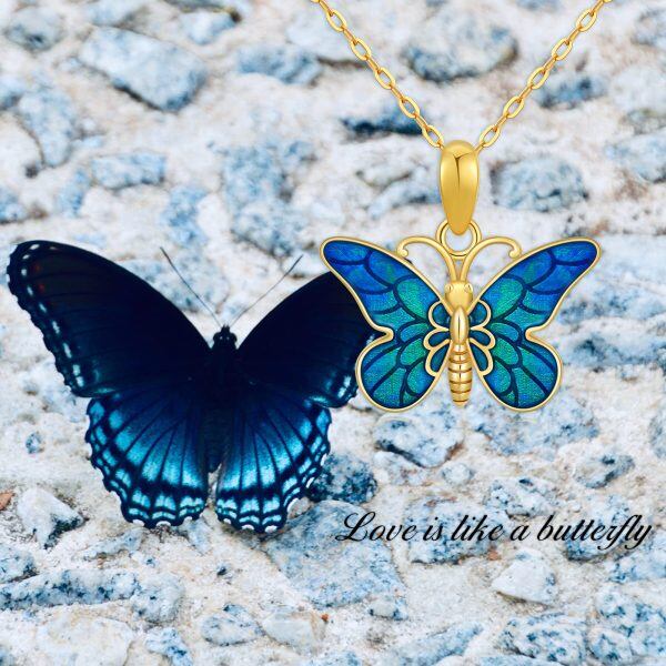 14k Gold Butterfly Pendant Necklace-12