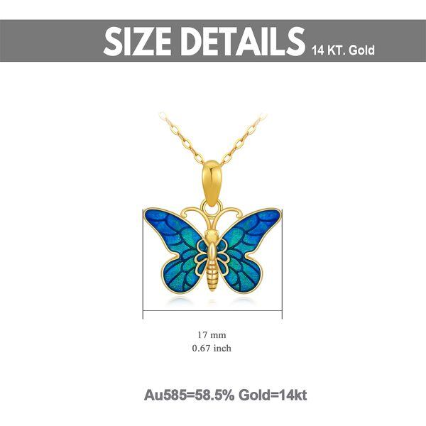 14k Gold Butterfly Pendant Necklace-15