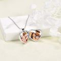 wholesale 925 Sterling Silver Sunflower Heart Photo Locket Pendant Necklace for Women's s-0-3