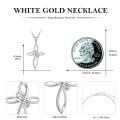 wholesale 18K White Gold Celtic Knot Cross Pendant Necklace for Women - Tone Chain (16 + 2 Inch)-0-1