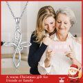 wholesale 18K White Gold Celtic Knot Cross Pendant Necklace for Women - Tone Chain (16 + 2 Inch)-0-2